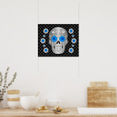 Chrome Calavera (Blue Rose) Poster (Keuken)