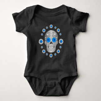 Chrome Calavera (Blue Rose) Romper