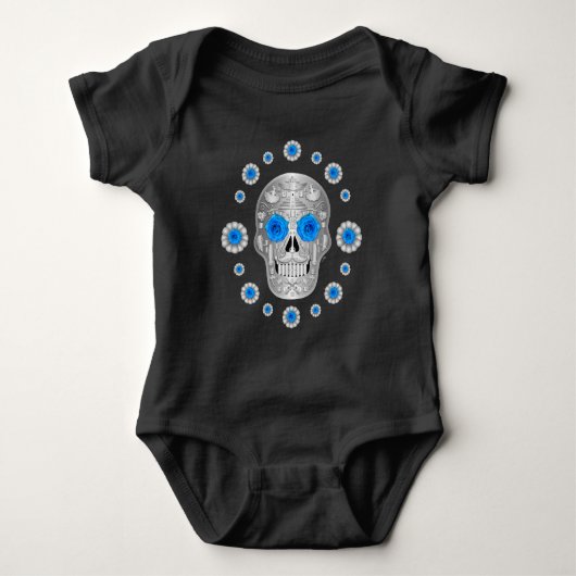 Chrome Calavera (Blue Rose) Romper (Voorkant)