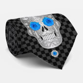 Chrome Calavera (Blue Rose) stropdas (Opgerold)