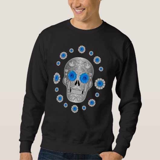 Chrome Calavera (Blue Rose) Trui (Voorkant)