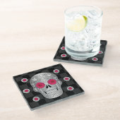 Chrome Calavera Glass Onderzetter (Schuin)