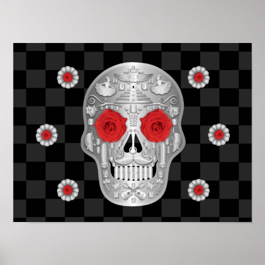 Chrome Calavera-Poster Poster (Voorkant)