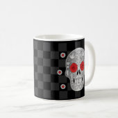 Chrome Calavera (Red Rose) Koffee-Mok Koffiemok (Voorkant rechts)