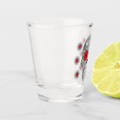 Chrome Calavera (Red Rose) Shot Glass Glas (Links)