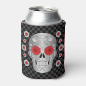 Chrome Calavera (Rode Roos) Blikje Koeler (Blikje Voorkant)