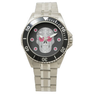 Chrome Calavera (Roze Rose) Watch Horloge