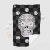 Chrome Calavera (White Rose) Golf Towel Golfhanddoek (Insitu)