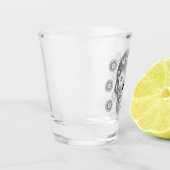 Chrome Calavera (White Rose) Shot Glass Glas (Links)