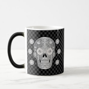 Chrome Calavera (Witte Roos) koffiemok Magische Mok