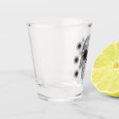 Chrome Calavera (zwart Roos) Shot Glass Glas (Links)