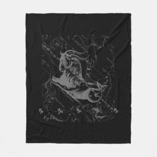 Chrome Capricorn Zodiac Symbol op Hevelius Fleece Deken