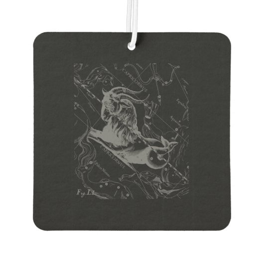 Chrome Capricorn Zodiac Symbol op Hevelius Luchtverfrisser (Achterkant)
