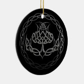 Chrome Celtic Knot Thistle Keramisch Ornament (Rechts)