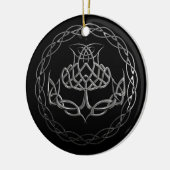 Chrome Celtic Knot Thistle Keramisch Ornament (Links)