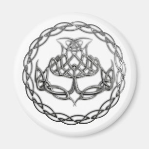 Chrome Celtic Knot Thistle Magneet