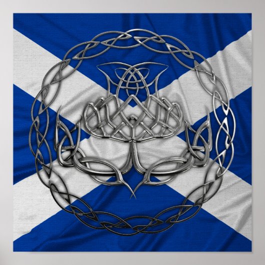 Chrome Celtic Knot Thistle Poster (Voorkant)