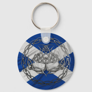 Chrome Celtic Knot Thistle Sleutelhanger