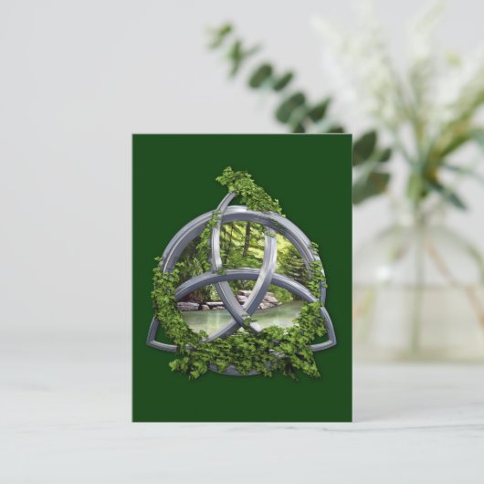 Chrome Celtic Trinity Knot Briefkaart (Staand voorkant)