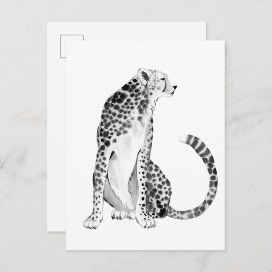 Chrome Cheetah Briefkaart (Voorkant / Achterkant)
