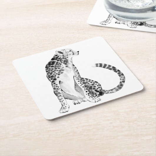 Chrome Cheetah Kartonnen Onderzetters (Schuin)