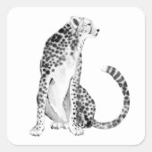 Chrome Cheetah Vierkante Sticker (Voorkant)