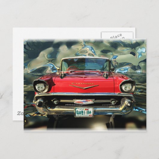 Chrome Chevy 57 Front Briefkaart (Voorkant / Achterkant)