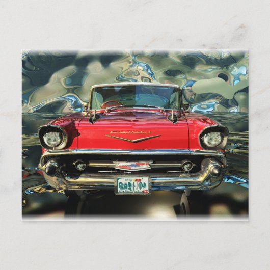 Chrome Chevy 57 Front Briefkaart (Voorkant)