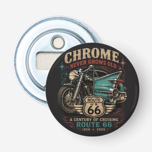 Chrome Classics Garage Bar Essentieel Button Flesopener (Voorkant)
