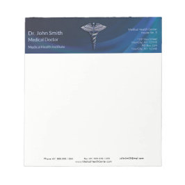 Chrome Dark 3D Medical Holographic Caduceus Notitieblok