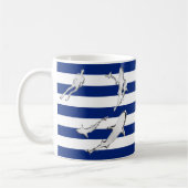 Chrome Diver en Sharks Silhouettes op Stripes Koffiemok (Links)