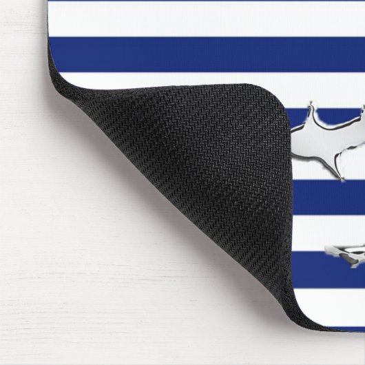 Chrome Diver en Sharks Silhouettes op Stripes Muismat (Hoek)