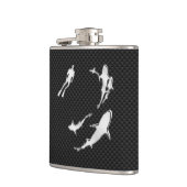 Chrome Diver in Sharks op Carbon Fibre Print Heupfles (Links)