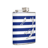 Chrome Diver n Sharks op Navy Stripes Heupfles (Rechts)