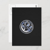 Chrome Dragon Crest dark Carbon Fiber Print Briefkaart (Voorkant / Achterkant)