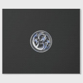 Chrome Dragon Crest dark Carbon Fiber Print Cadeaupapier (Vlak)
