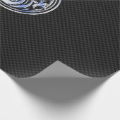 Chrome Dragon Crest dark Carbon Fiber Print Cadeaupapier (Hoek)