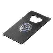 Chrome Dragon Crest dark Carbon Fiber Print Creditkaart Flessenopener (Voorkant Gekanteld)