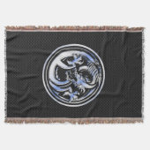 Chrome Dragon Crest dark Carbon Fiber Print Deken (Voorkant)