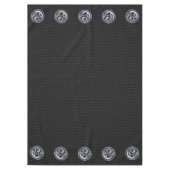 Chrome Dragon Crest in Carbon Fiber Print Tafelkleed (Voorkant)