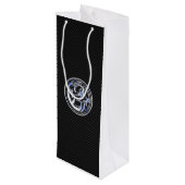 Chrome Dragon Crest in Carbon Fiber Print Wijn Cadeautas (Achterkant Gekanteld)