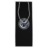 Chrome Dragon Crest in Carbon Fiber Print Wijn Cadeautas (Achterkant)