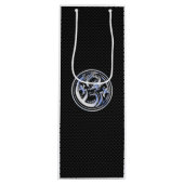 Chrome Dragon Crest in Carbon Fiber Print Wijn Cadeautas (Voorkant)