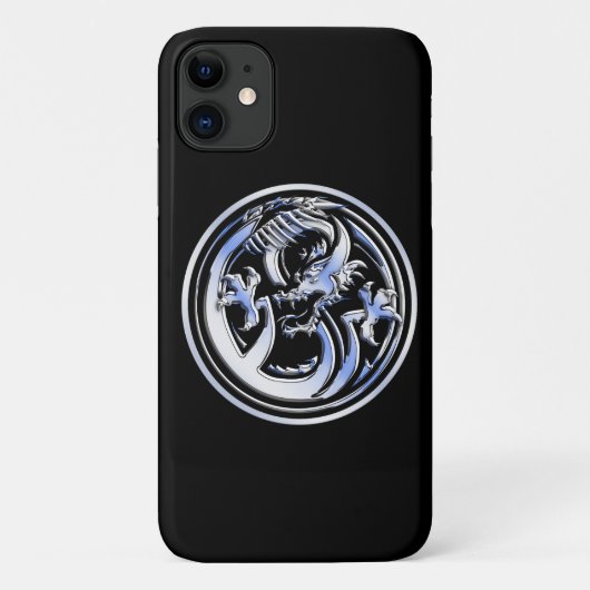 Chrome Dragon Crest on Black Print Case-Mate iPhone Case (Achterkant)