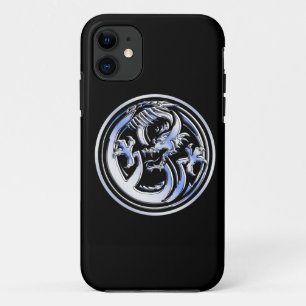 Chrome Dragon Crest on Black Print Case-Mate iPhone Case