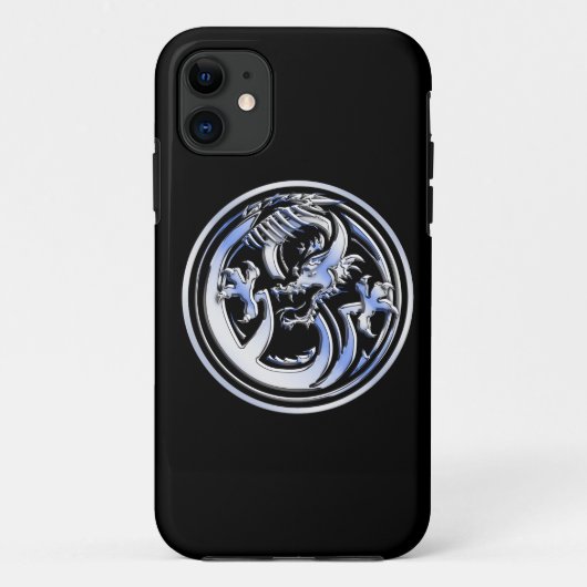 Chrome Dragon Crest on Black Print Case-Mate iPhone Case (Achterkant)
