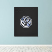 Chrome Dragon Crest on Carbon Fiber Print (Insitu (Houten vloer))