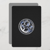 Chrome Dragon Crest on Carbon Fiber Print (Voorkant / Achterkant)