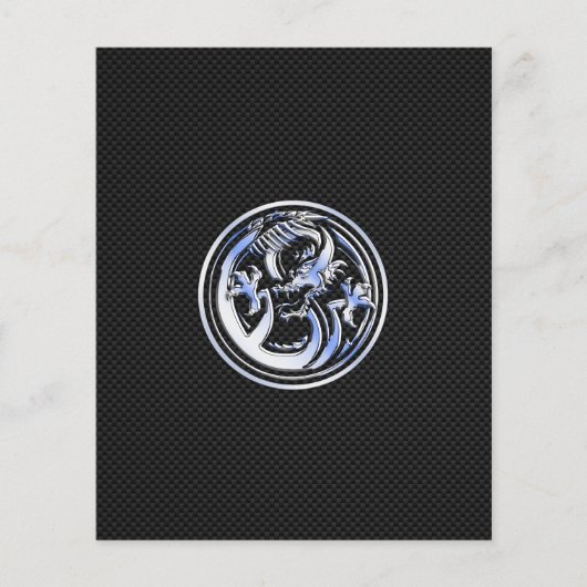Chrome Dragon Crest on Carbon Fiber Print Flyer (Voorkant)