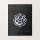 Chrome Dragon Crest on Carbon Fiber Print Legpuzzel (Verticaal)